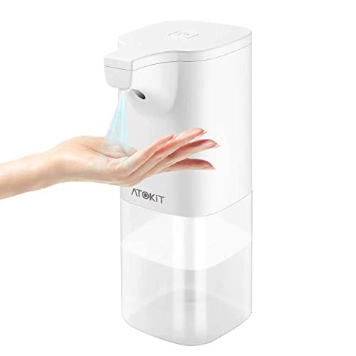ATOKIT - Dispenser automatico per alcolici, a induzione a raggi infrarossi, senza contatto con alcol, 350 ml, erogatore di sapone liquido, adatto per bagno e cucina