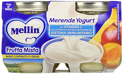 Mellin Merenda Frutta Mista e Yogurt - 24 Vasetti da 120 gr