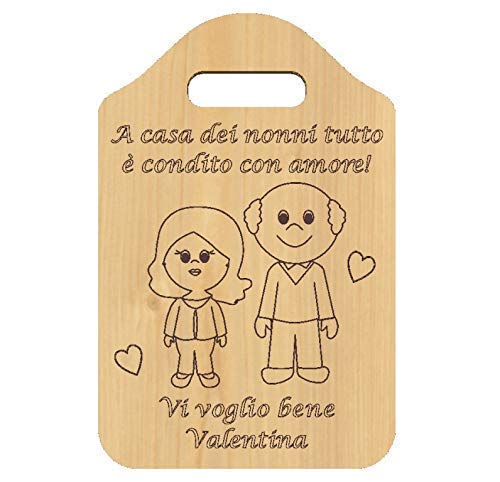 Idea Regalo originale nonno nonna FESTA DEI NONNI Tagliere decorativo con frase personalizzabile Accessorio cucina arredo casa