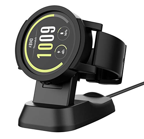 MoKo Caricatore Smartwatch, Base di Ricarica Smartwatch Ticwatch S/E con Porta USB, Carica Veloce, Trasferimento File, Cavo 1 Metro, Ricarica Batteria per Orologio Ticwatch S/E，Nero