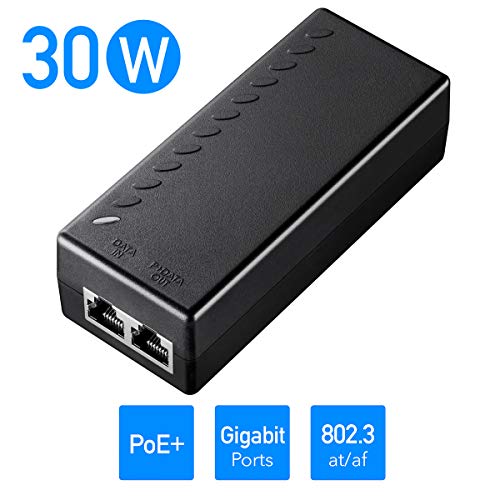 Cudy POE200 30W Gigabit Poe+ Injector, Poe Injector, Poe Adapter, 48V-54V/ Max 30W, 10/100 / 1000Mbps RJ-45, IEEE 802.3af / 802.3at Compatibile, Fino a 100 Metri, Alimentatore Poe