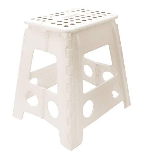 Zollner Sgabello pieghevole in plastica, bianco, 39 cm, altri colori e misure