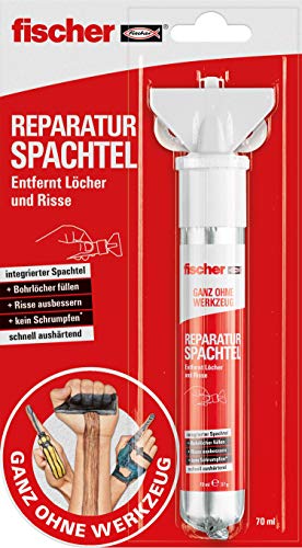Fischer - Stucco per riparare fori e crepe, adatto per legno, cemento, intonaco, muratura, ecc, 70 ml (37 g)