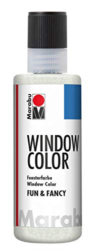 Marabu - Vernice colorata per finestra divertente e fantasia, 80 ml, 582 glitter argento