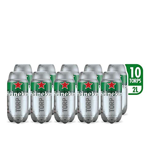 Heineken TORP Bariletto di Birra 10 x 2 Litri, Compatibile con il Distributore di Birra THE SUB